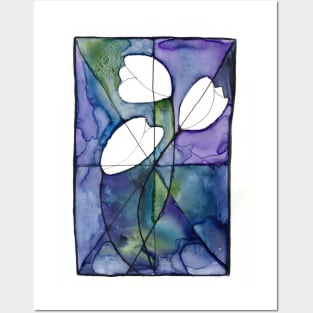 Tulips in a Stained Glass Window Posters and Art